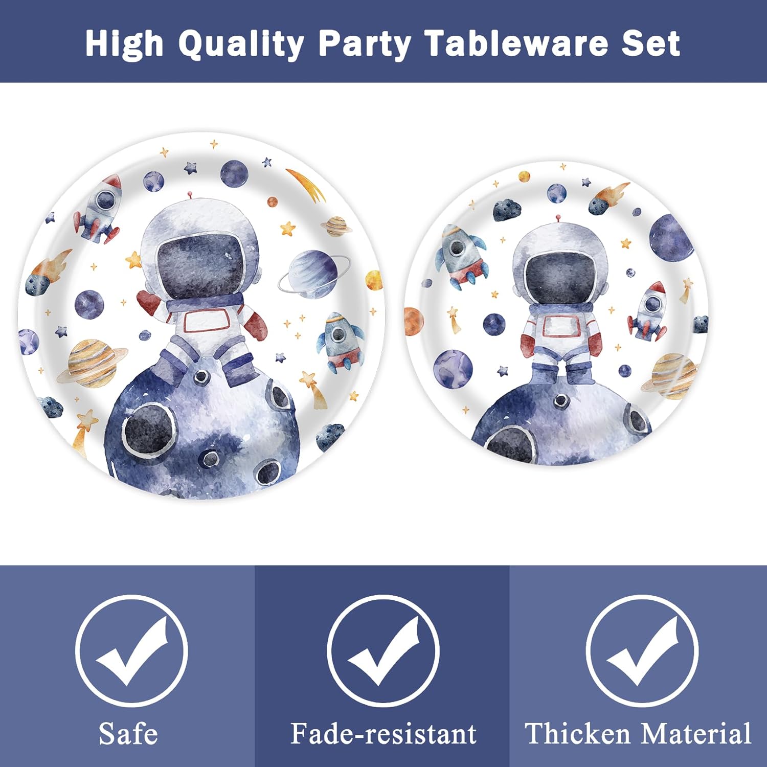 96 Pcs Space Themed Plates and Napkins for Parties