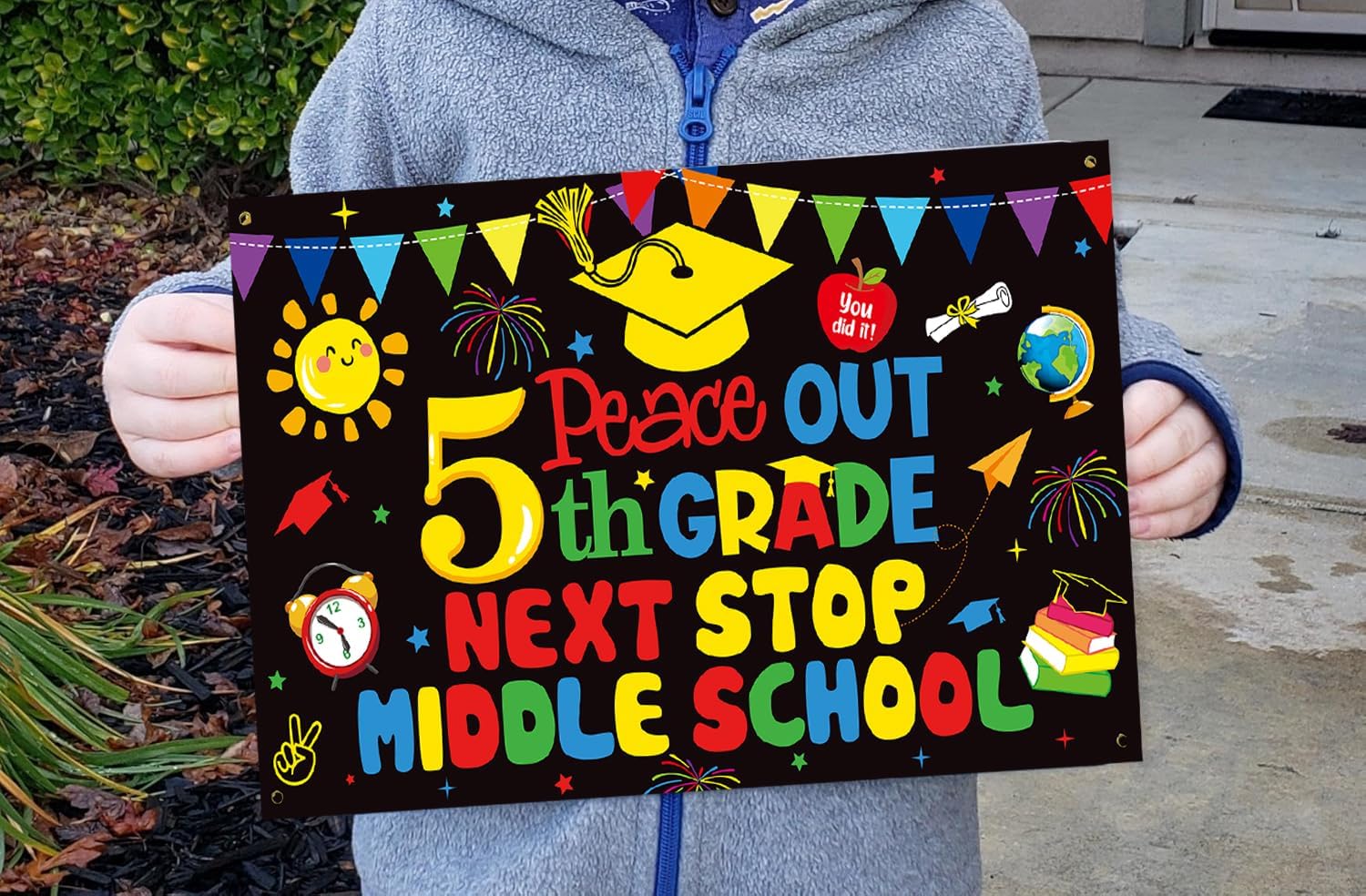 Aisosiks 5th Grade Graduation Yard Sign Banners 2025