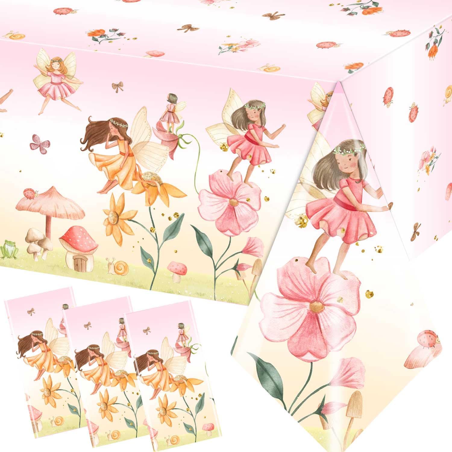 3pcs Fairy Party Tablecloth Decorations for Enchanted Wonderland