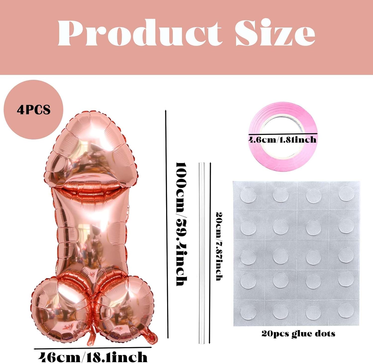 4 Pcs Bachelorette Balloons Funny Party Favors Decorations for Bridal Shower and Engagement