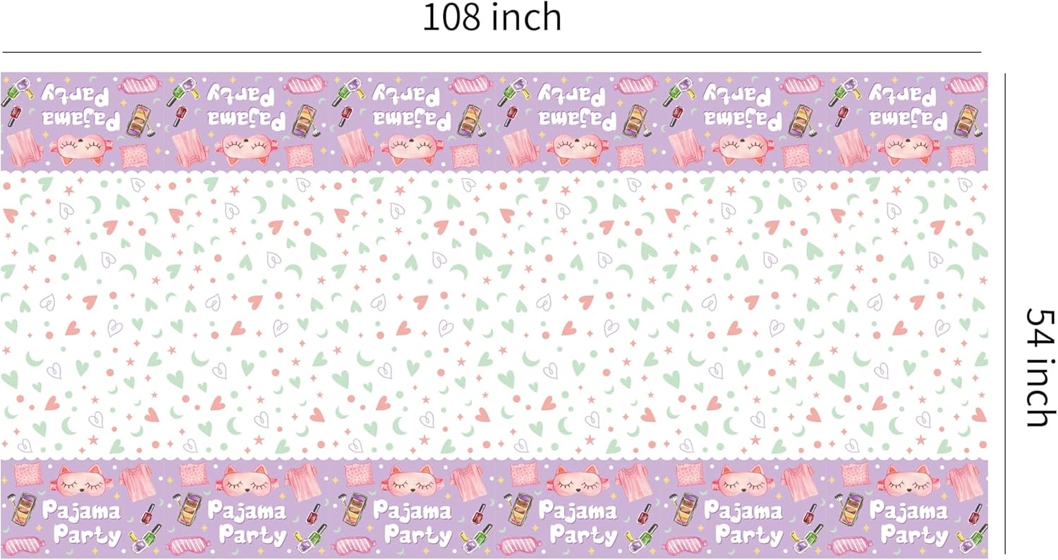 Sleepover Party Supplies Tablecloth 3 Pack