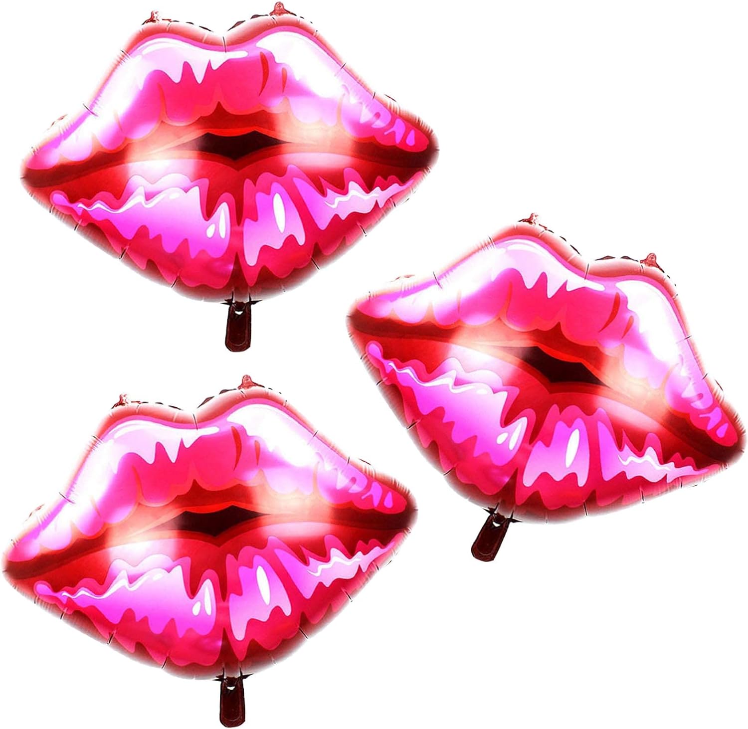 3Pcs Red Lips Foil Balloons Engagement Party Decor