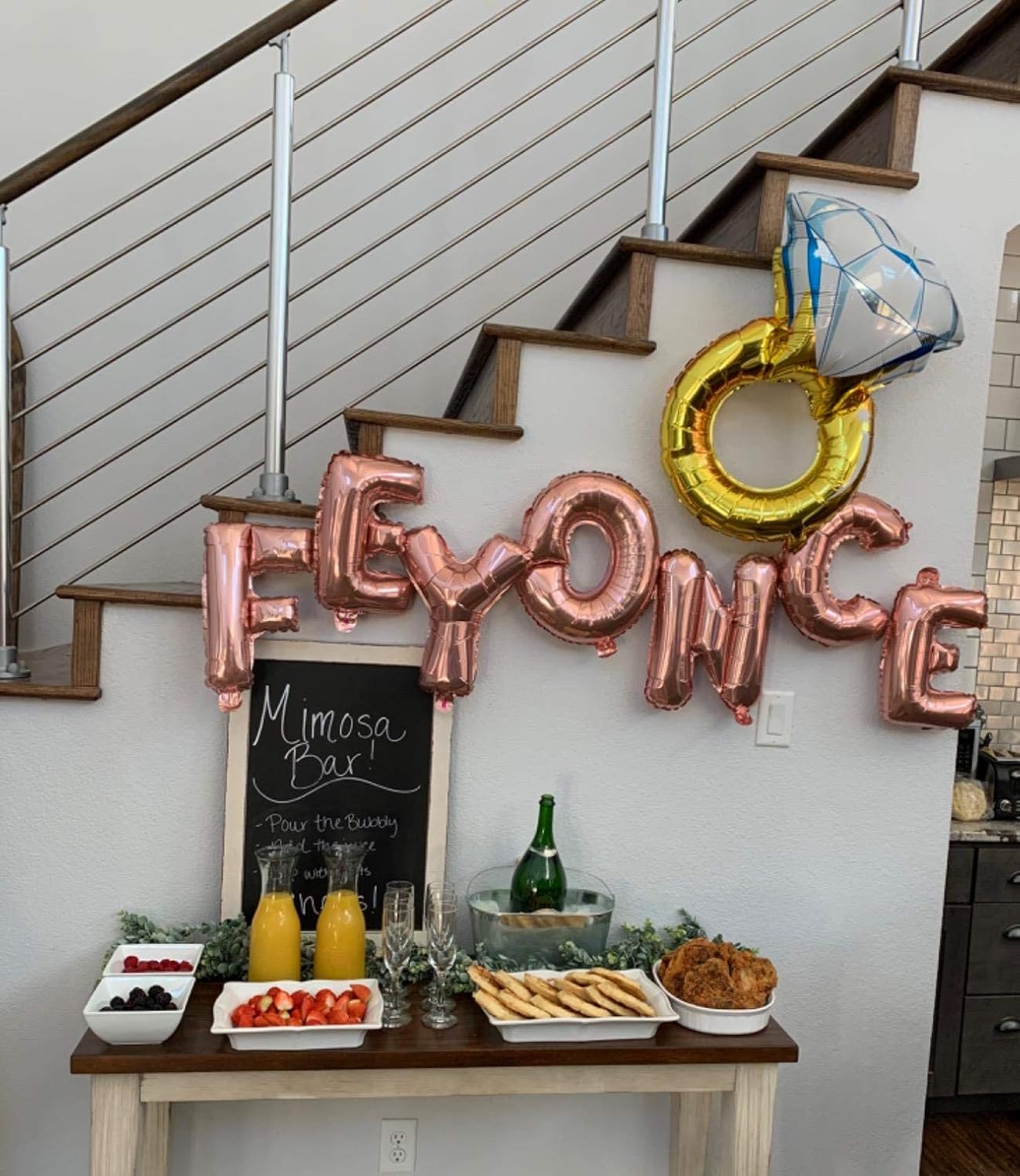 LaVenty Set of 12 Rose Gold Balloons for Bachelorette Party Decor