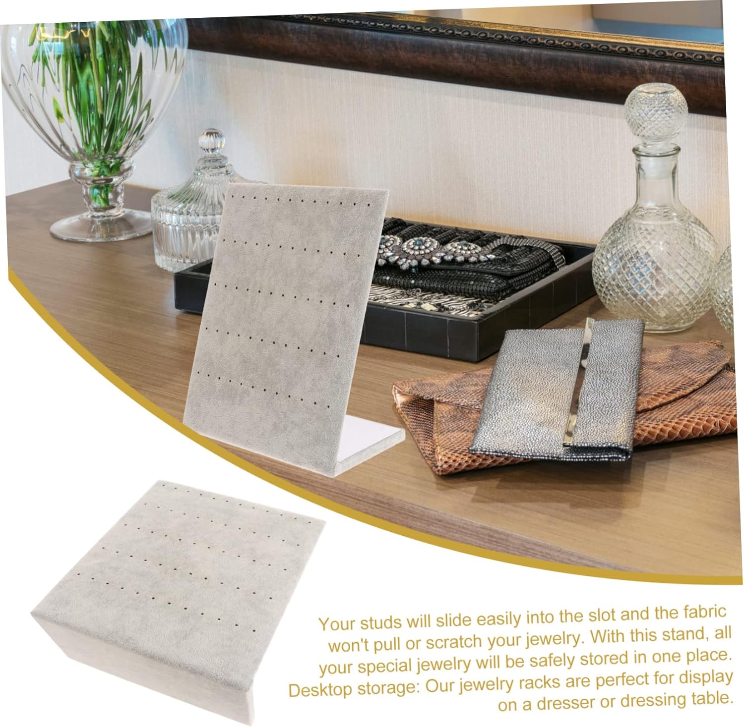 KESYOO 2pcs Vertical Earring Stand Flannelette Jewelry Display Holder for Earrings and Accessories