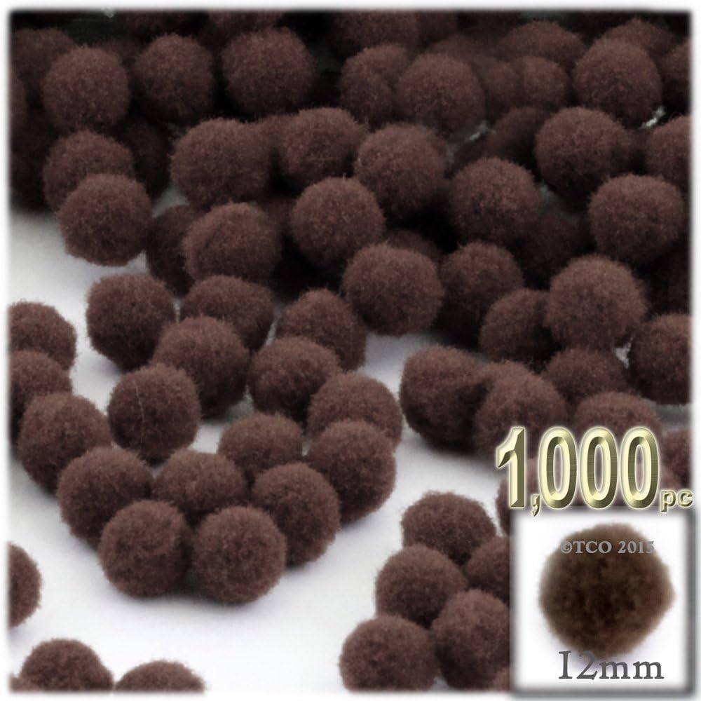 The Crafts Outlet 1000 Piece White Pom Poms 12mm