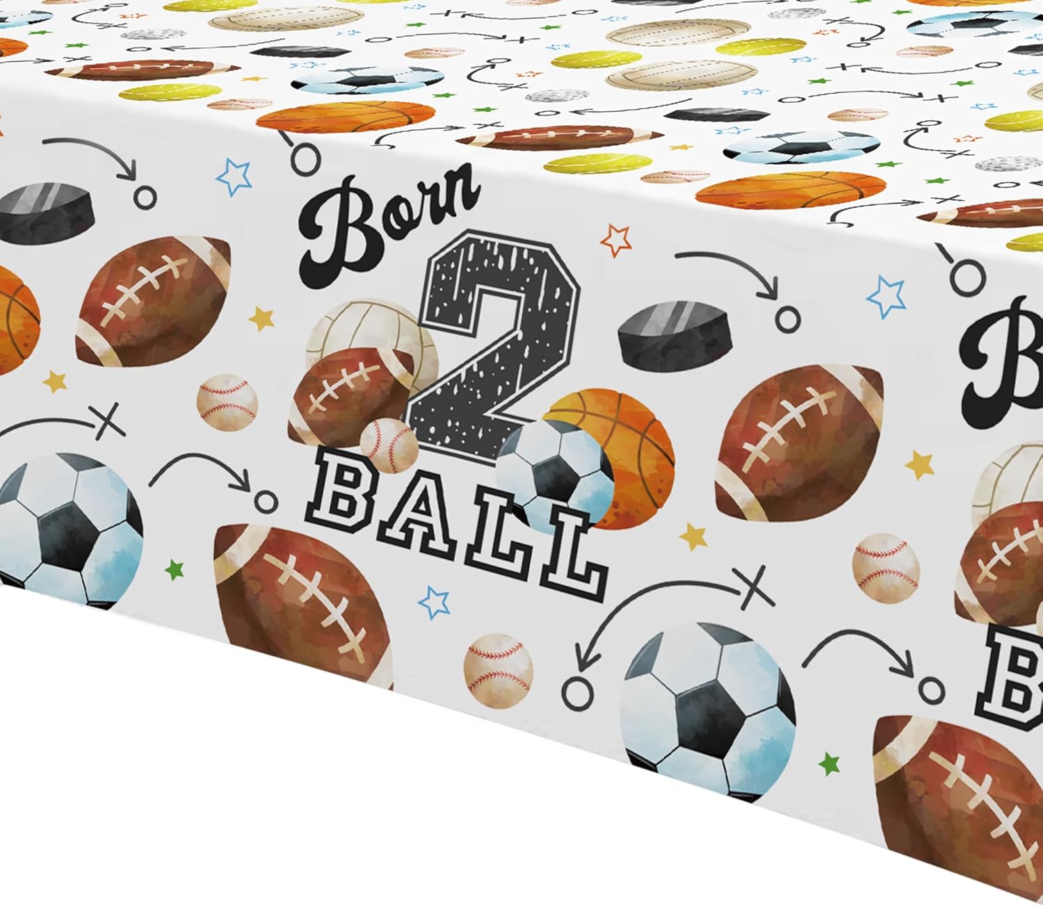 Sports 2nd Birthday Tablecloth Set 3 Pack