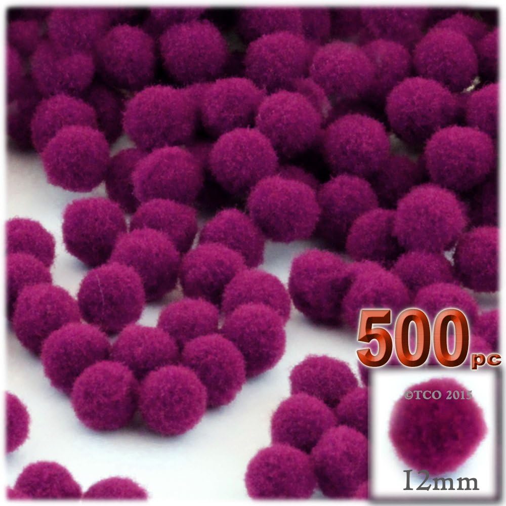 The Crafts Outlet 500-Piece Purple Pom Poms
