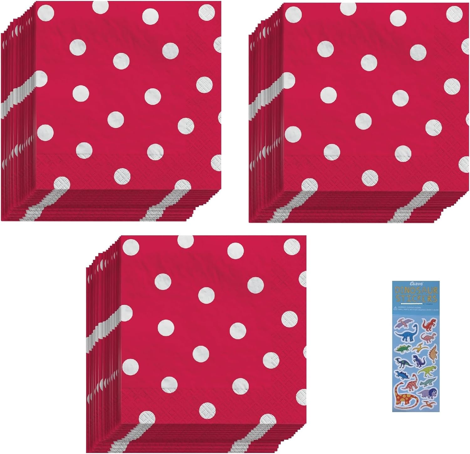 Red Polka Dot Luncheon Napkins 48 Pieces