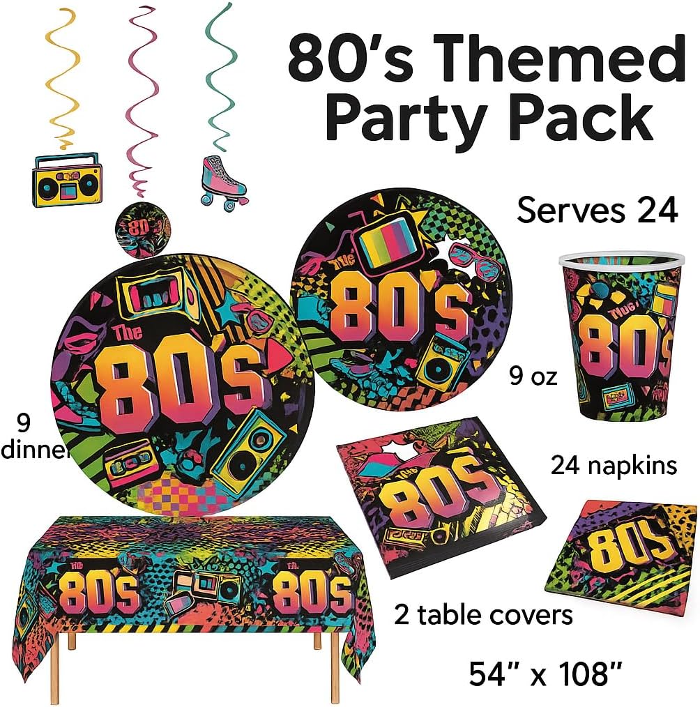 Oojami 80s Party Pack Serves 24 Guests