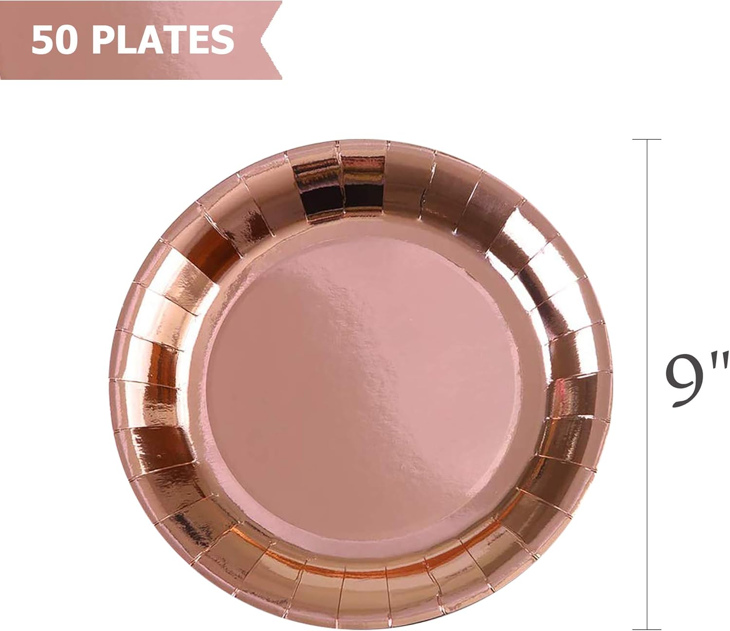 Rose Gold Party Supplies for 50 Guests