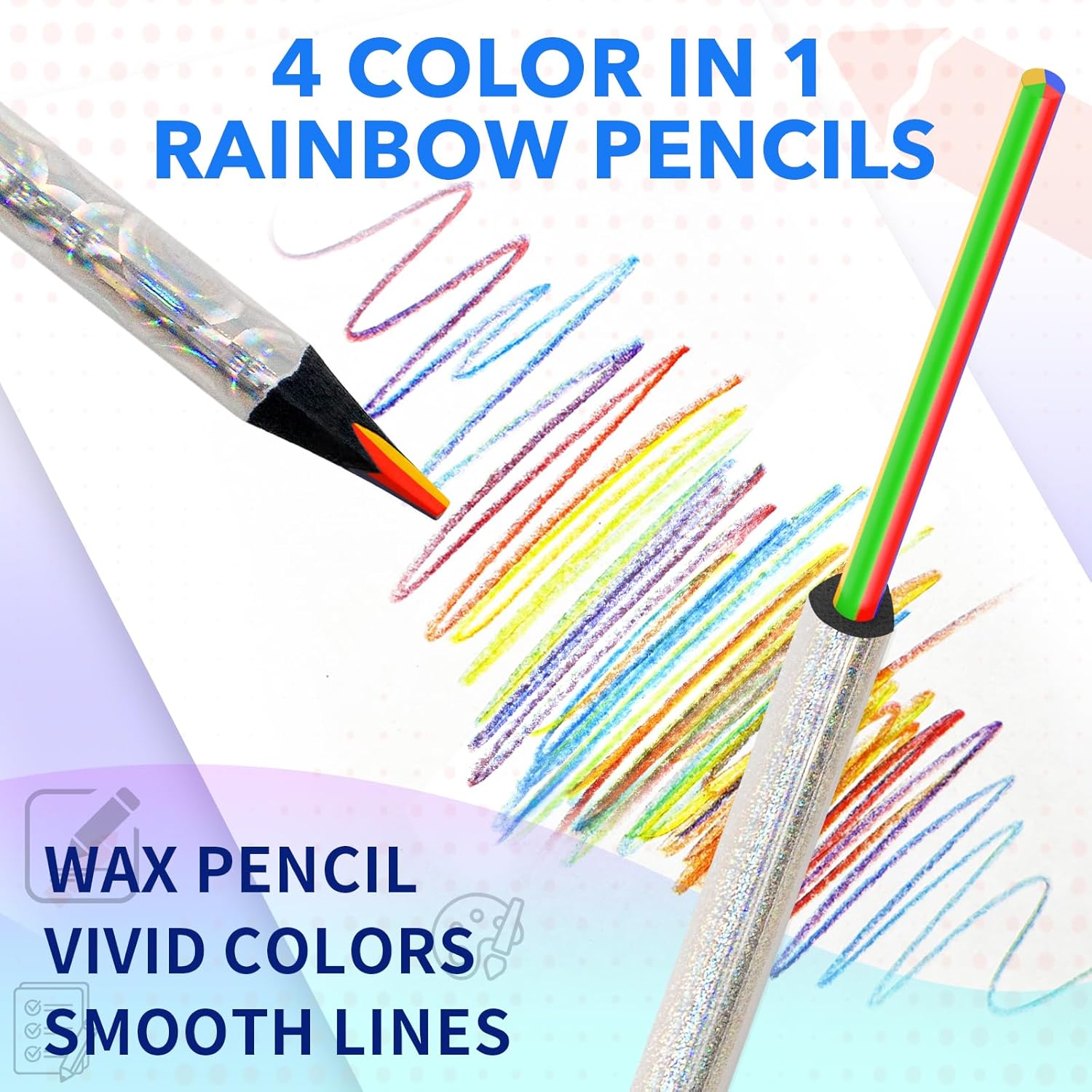 ThEast 30 Rainbow Colored Pencils for Kids and Adults