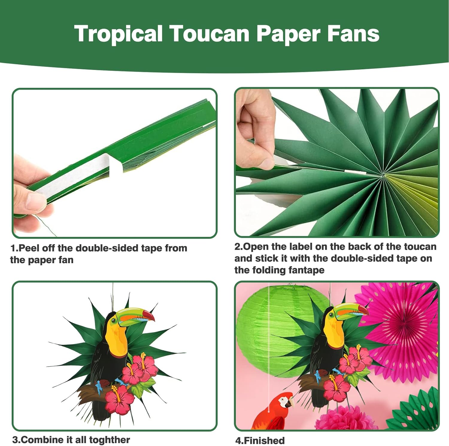 Tropical Birds Toucan Parrot Decorations for Summer Beach Party