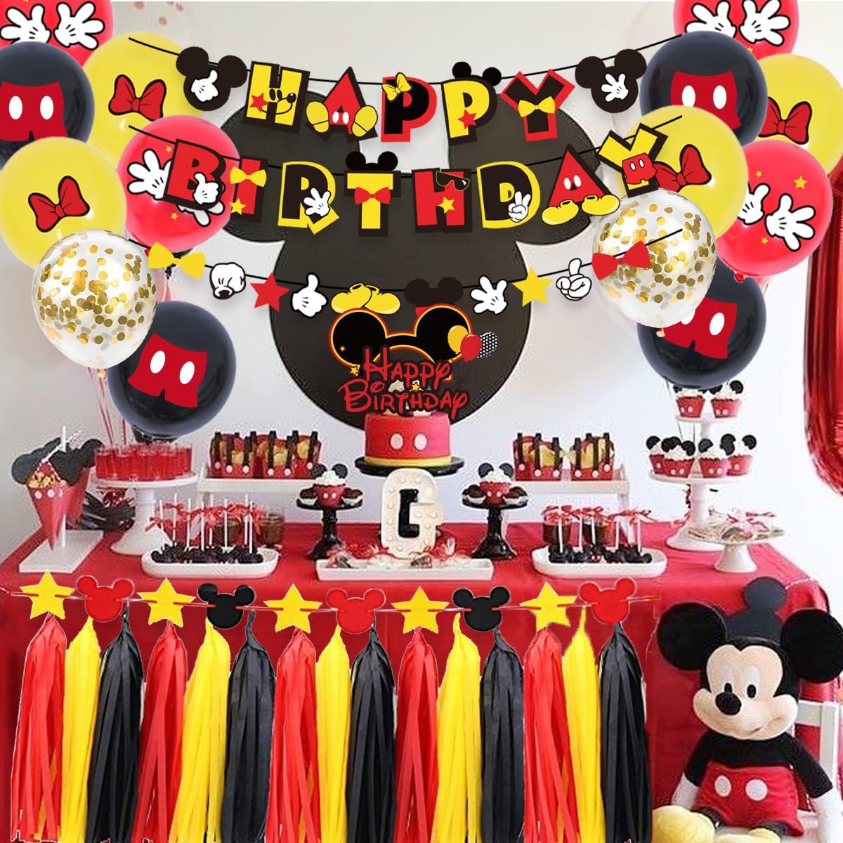 PRATYUS Mickey Birthday Decor Kit for Kids Party Supplies