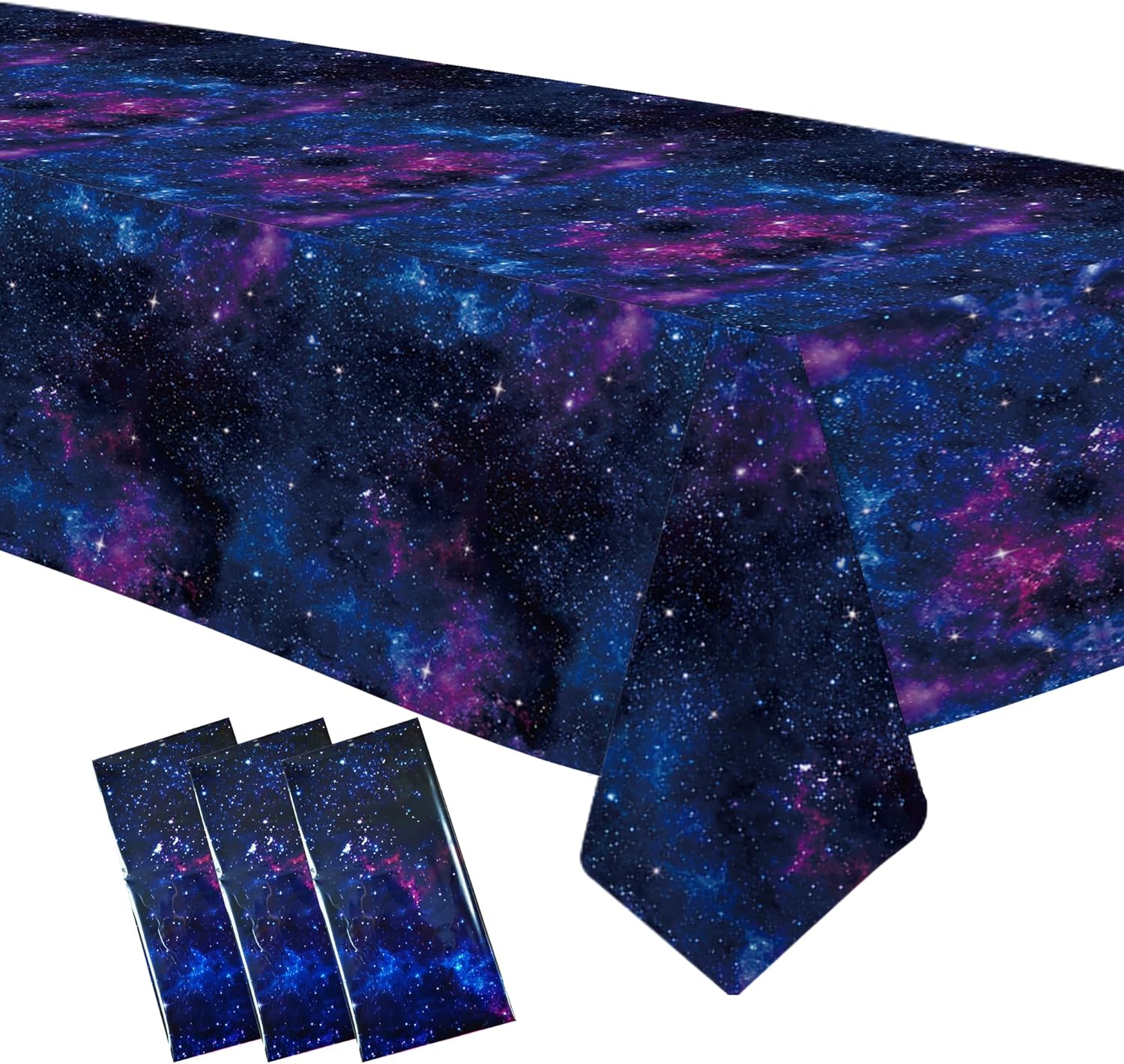 Space Galaxy Party Tablecloth - 3 Pack 54x108 Inches