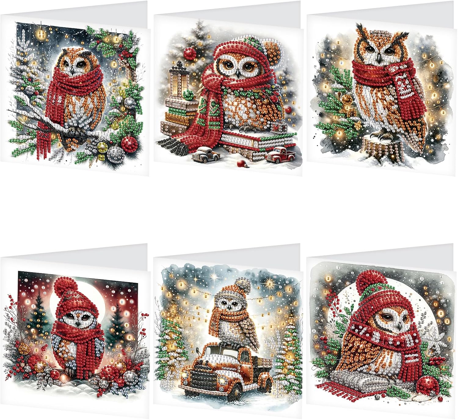 Diamond Painting Greeting Card Set of 6 with Envelopes
