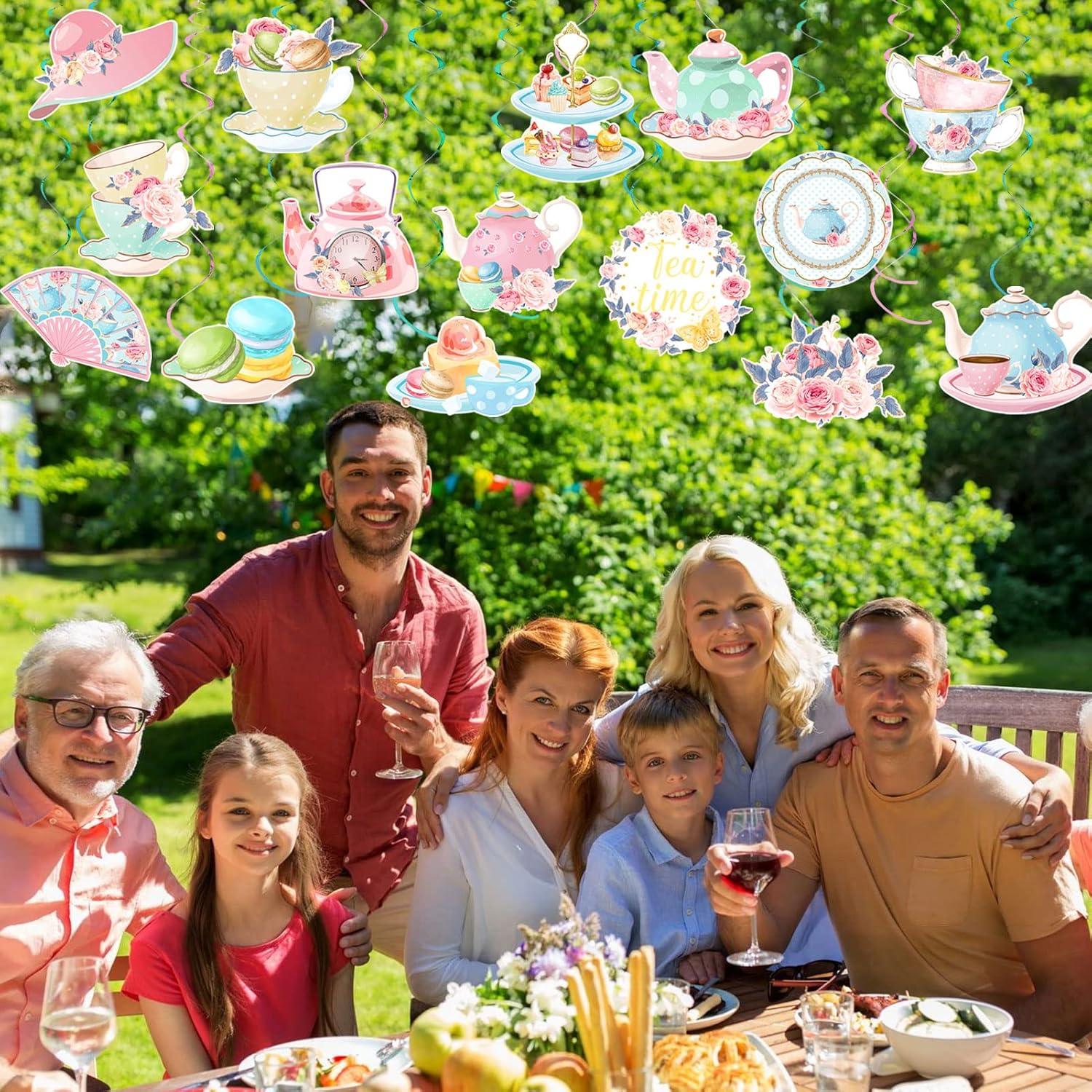 36 Piece Tea Party Hanging Swirl Decor Set