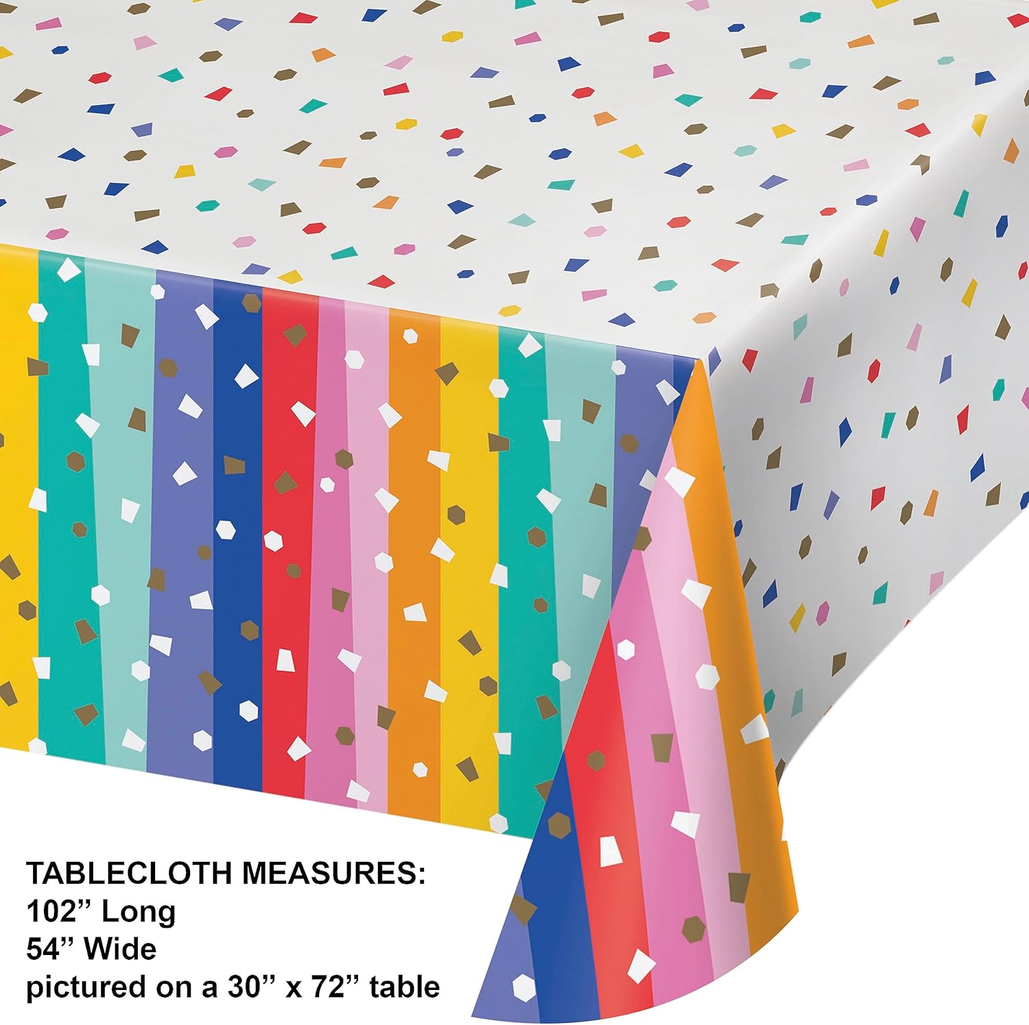 Trendware Birthday Confetti Paper Tablecloth 3 ct