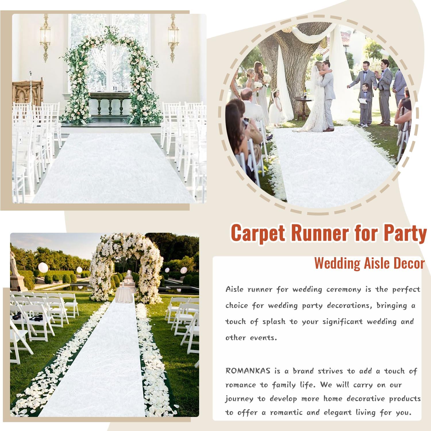 White Velvet Wedding Aisle Runner 5FTx15FT Runway Carpet for Events