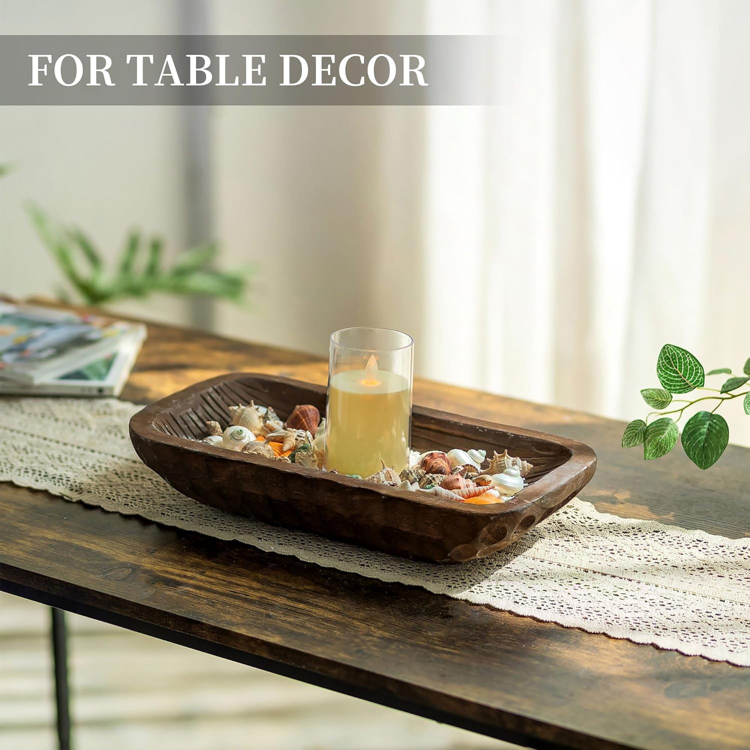 Hanobe Decorative Wood Dough Bowl 165 Inches