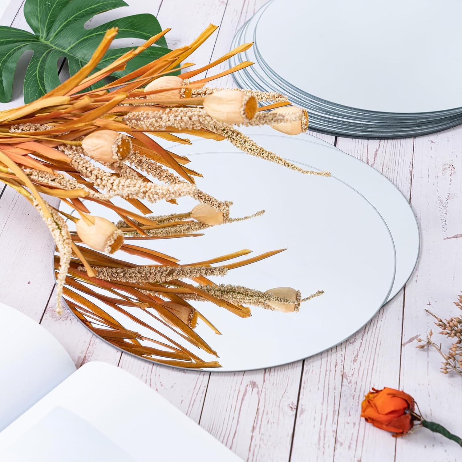 Round Mirror Centerpieces Set of 12 2mm Thick 12 Inch Glass