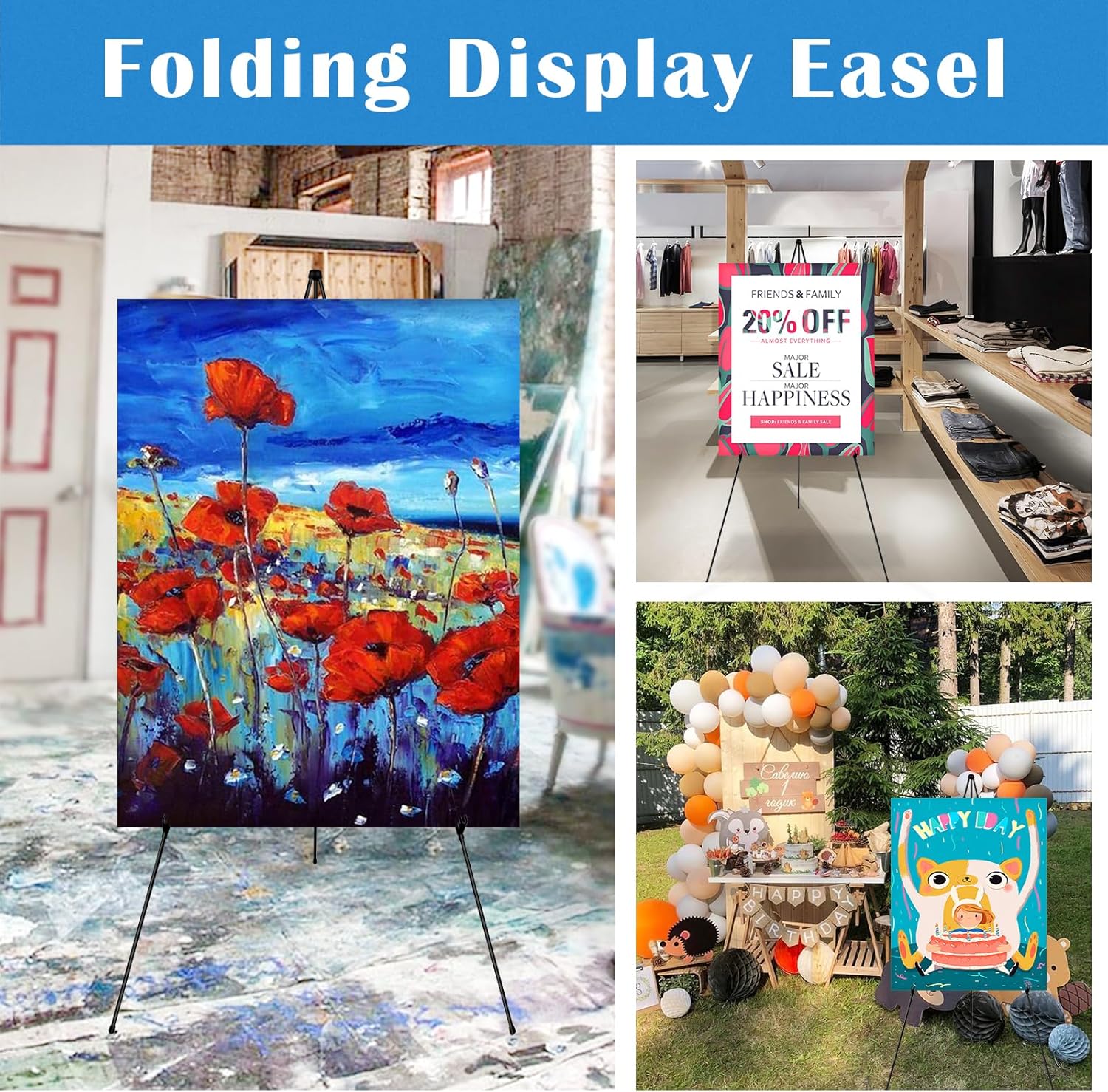 Falling in Art 63 Adjustable Poster Easel Stand 6 Pack