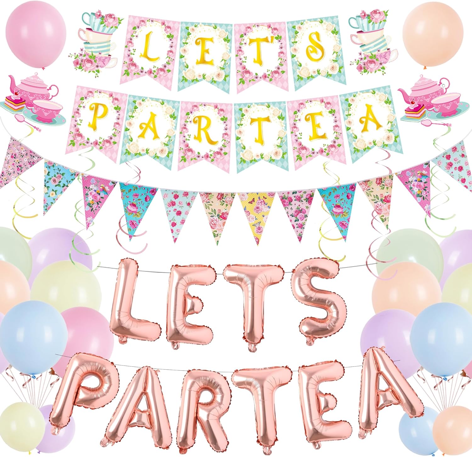 Floral Wonderland Tea Party Decor Set