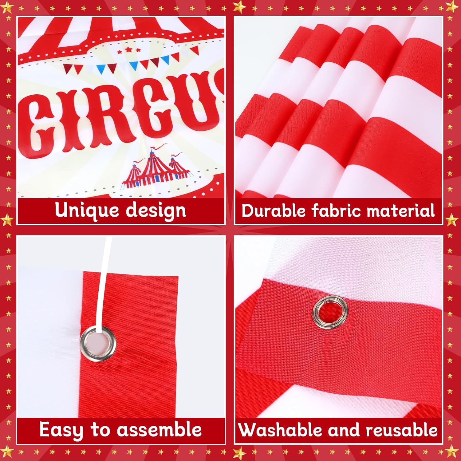4 Pcs Circus Tent Decorations for Birthday Party
