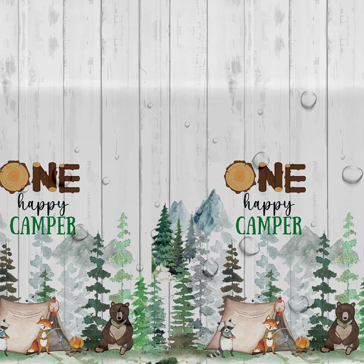 Camping Birthday Party Tablecloth Set 3 Pack 54x108