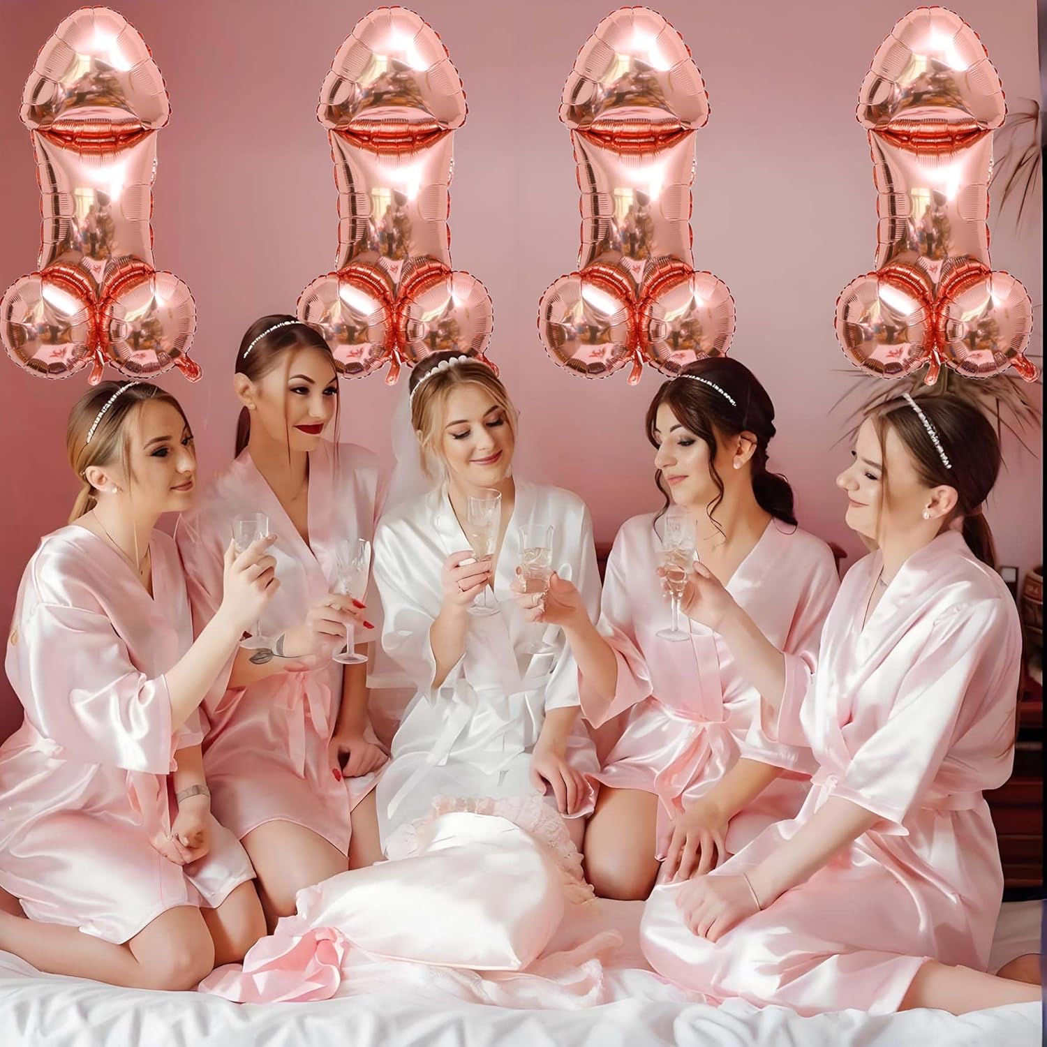 4 Pcs Bachelorette Balloons Funny Party Favors Decorations for Bridal Shower and Engagement