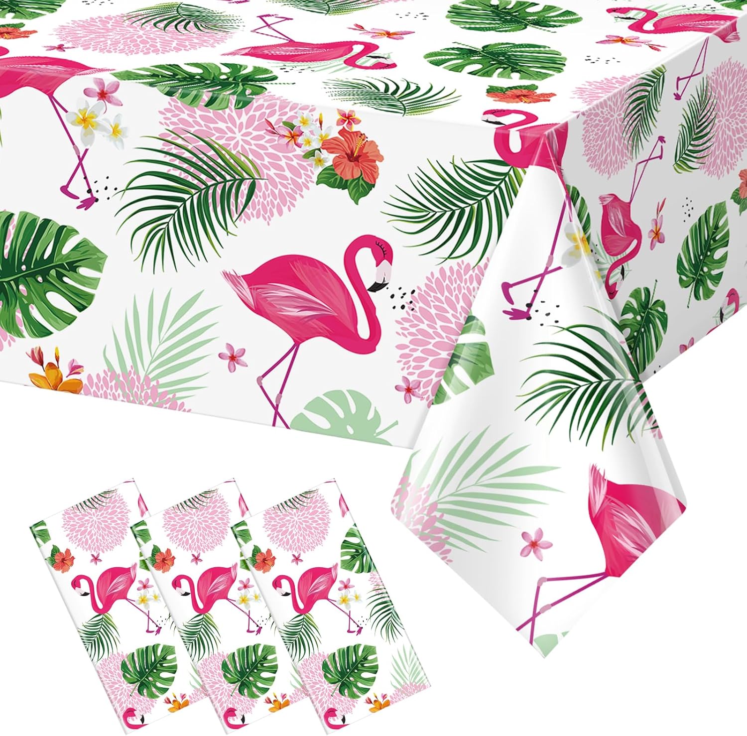 3 Pack Summer Flamingo Tablecloths for Parties