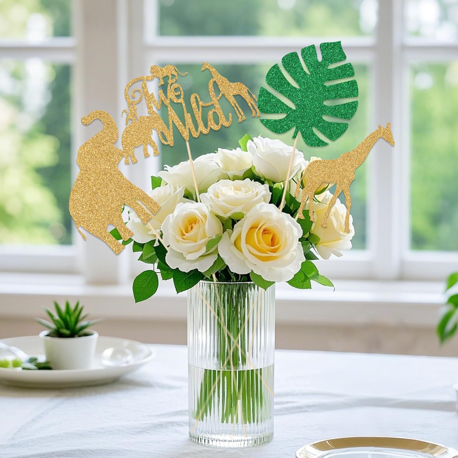 12 Pcs Wild Two Centerpiece Sticks for 2nd Birthday