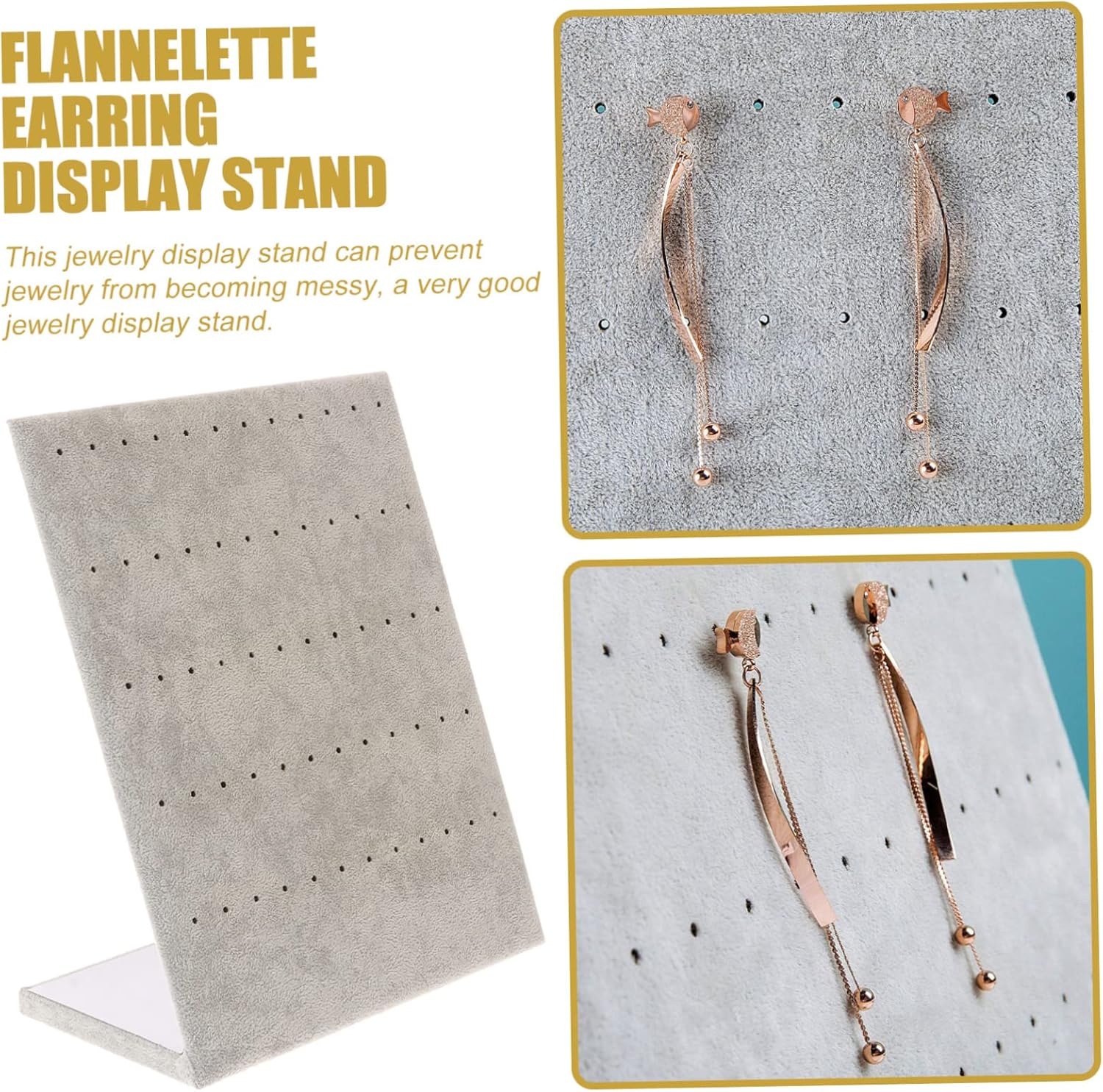 KESYOO 2pcs Vertical Earring Stand Flannelette Jewelry Display Holder for Earrings and Accessories