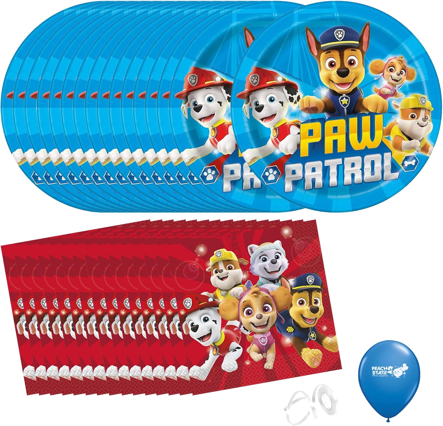 Paw Patrol Birthday Party Supplies Bundle - Serves 16 Guests