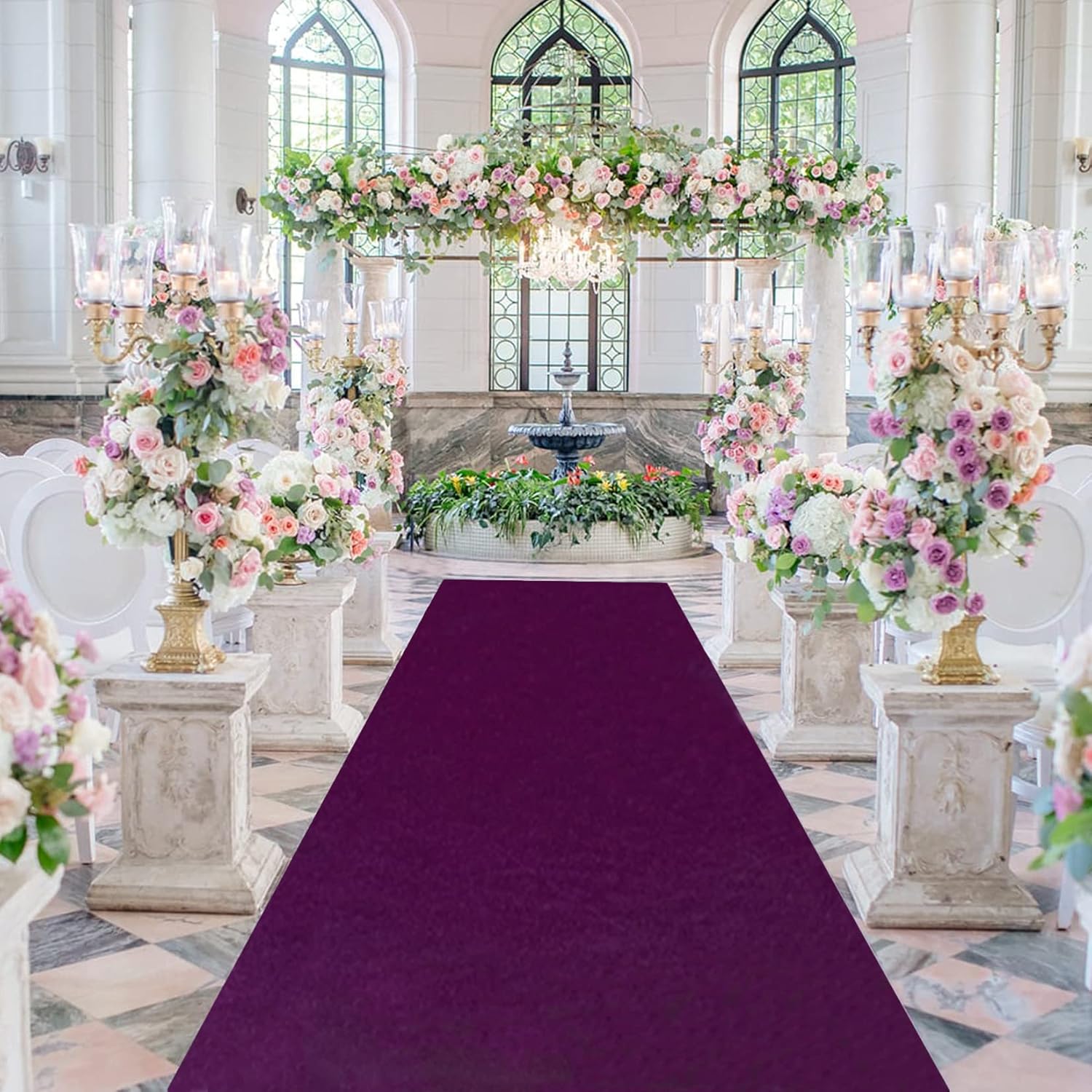 FUHSY Purple Aisle Runner 15FTx2FT Wedding Decor Carpet