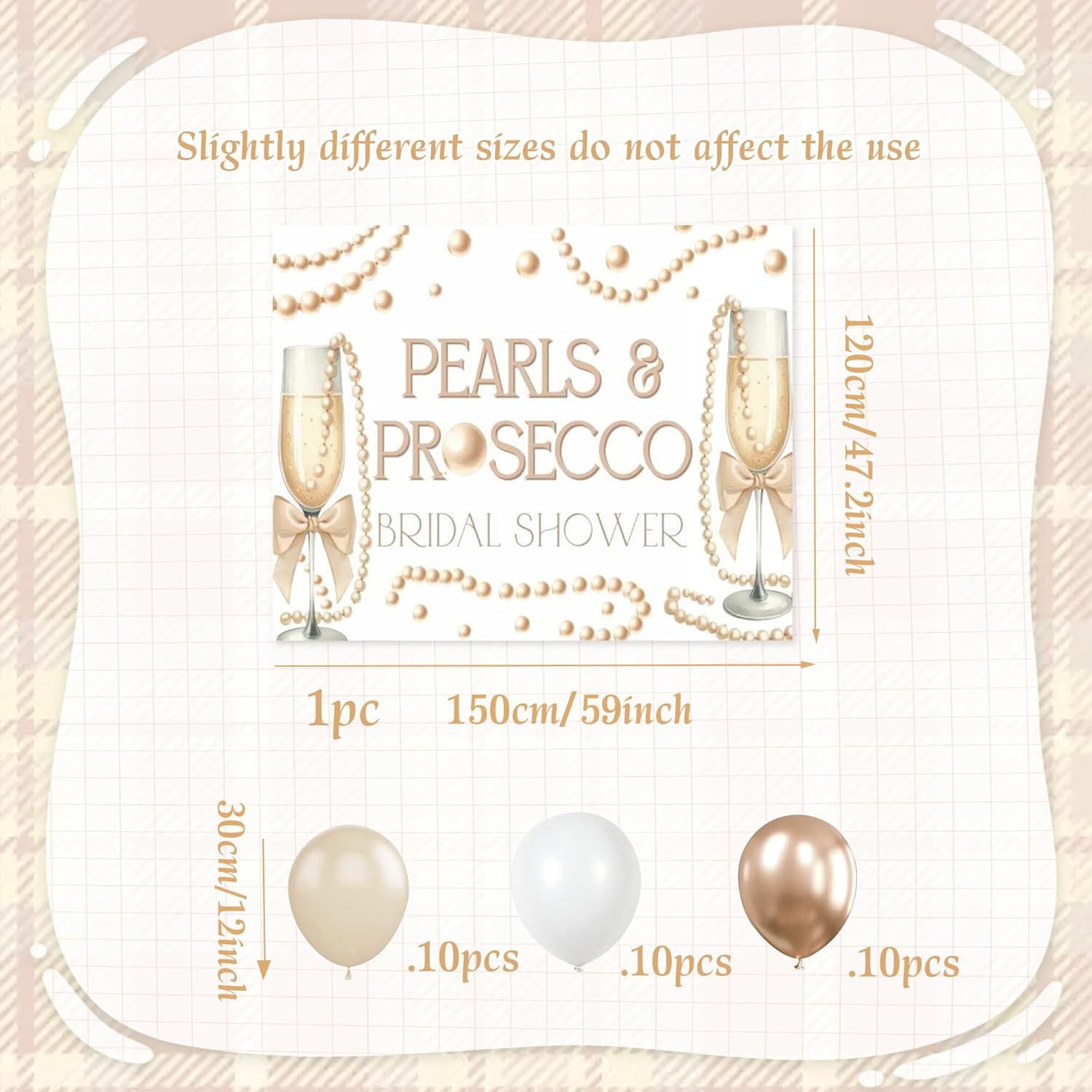 Pearls and Prosecco Bridal Shower Decor Backdrop