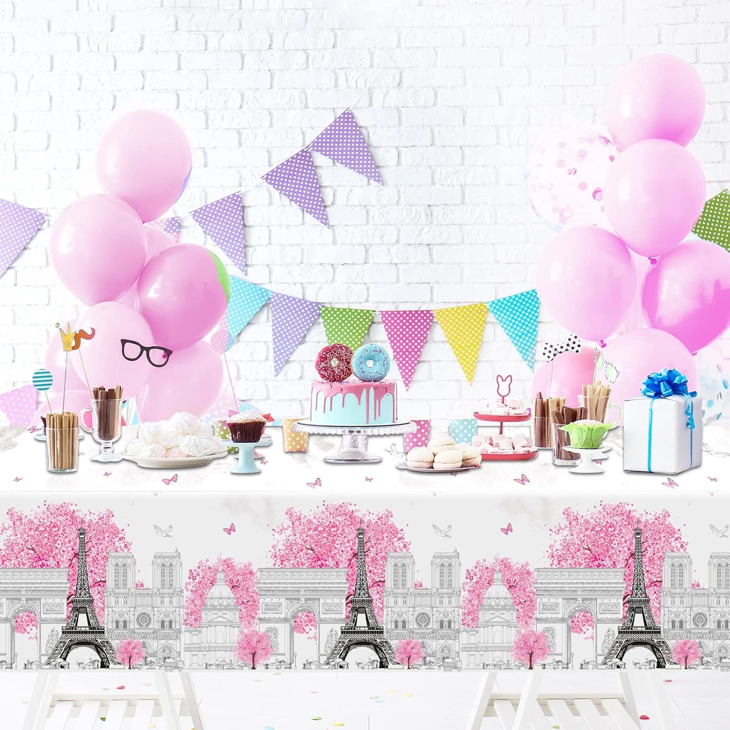 ZOIIWA 3 Piece Paris Eiffel Tower Tablecloths