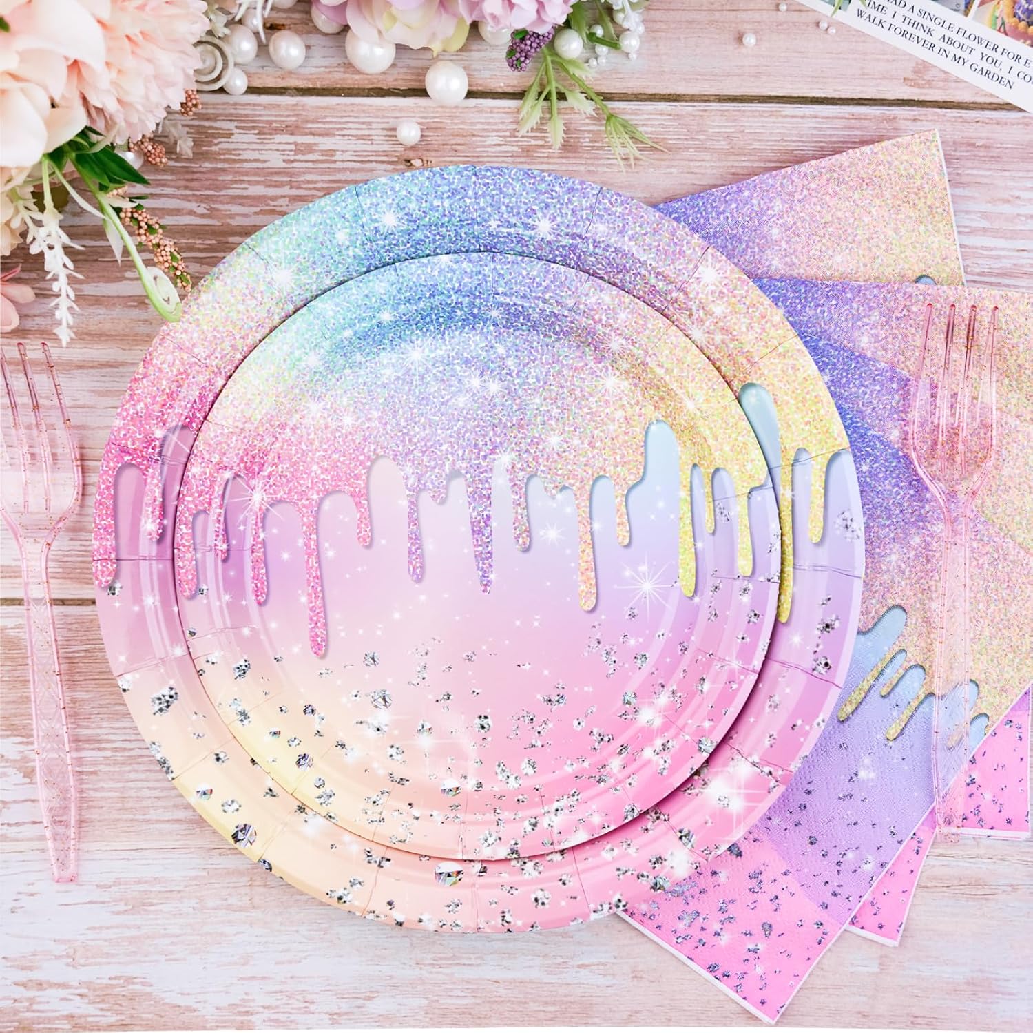 Iridescent Diamond Party Decor Set for 24 Guests