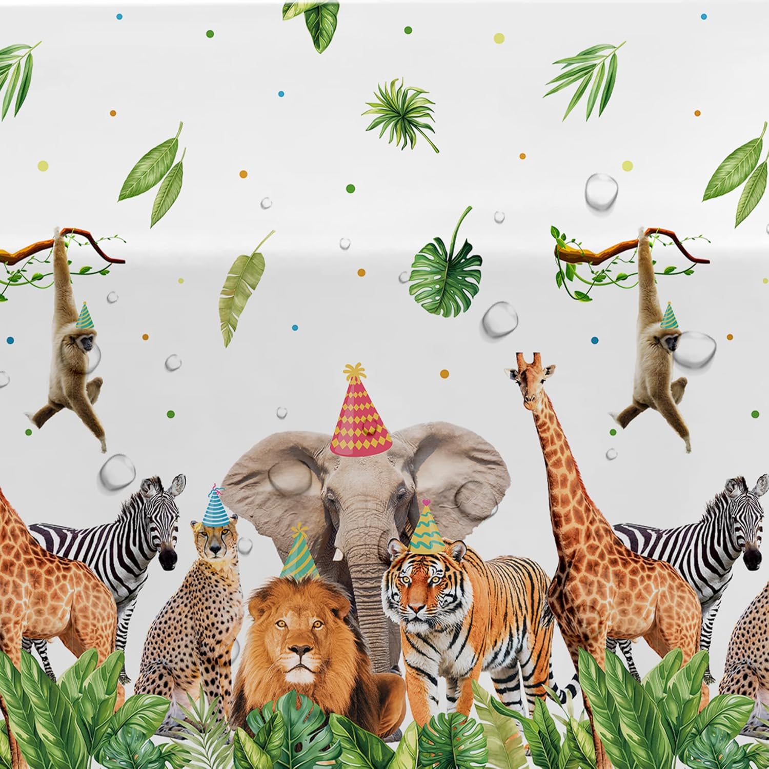 Jungle Animal Safari Party Tablecloth Set 3 Pack