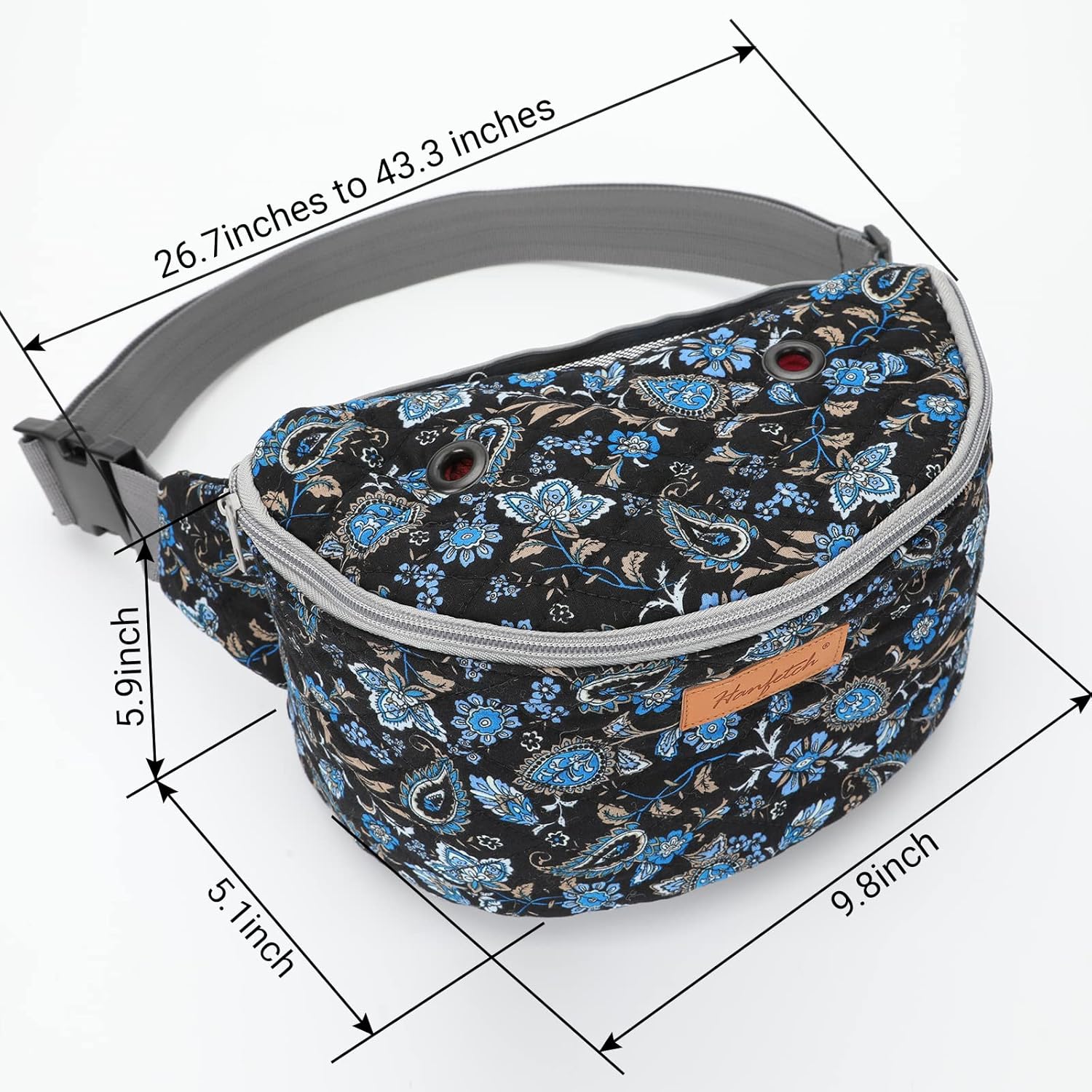Hanfetch Yarn Crossbody Waist Bag Organizer for Crochet Hooks and Yarn Skeins