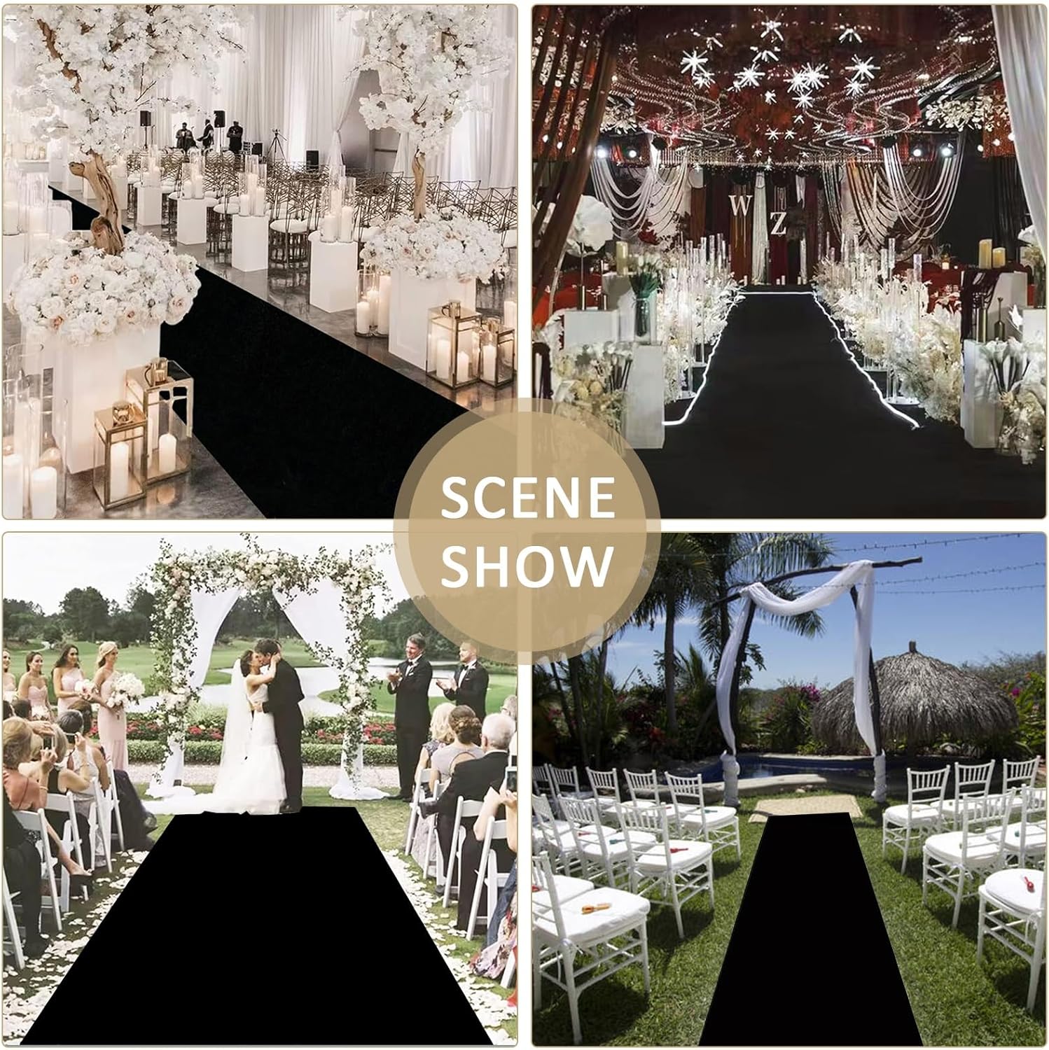 Lanmmraifc Wedding Aisle Runner 10m 20m Non-Slip Carpet