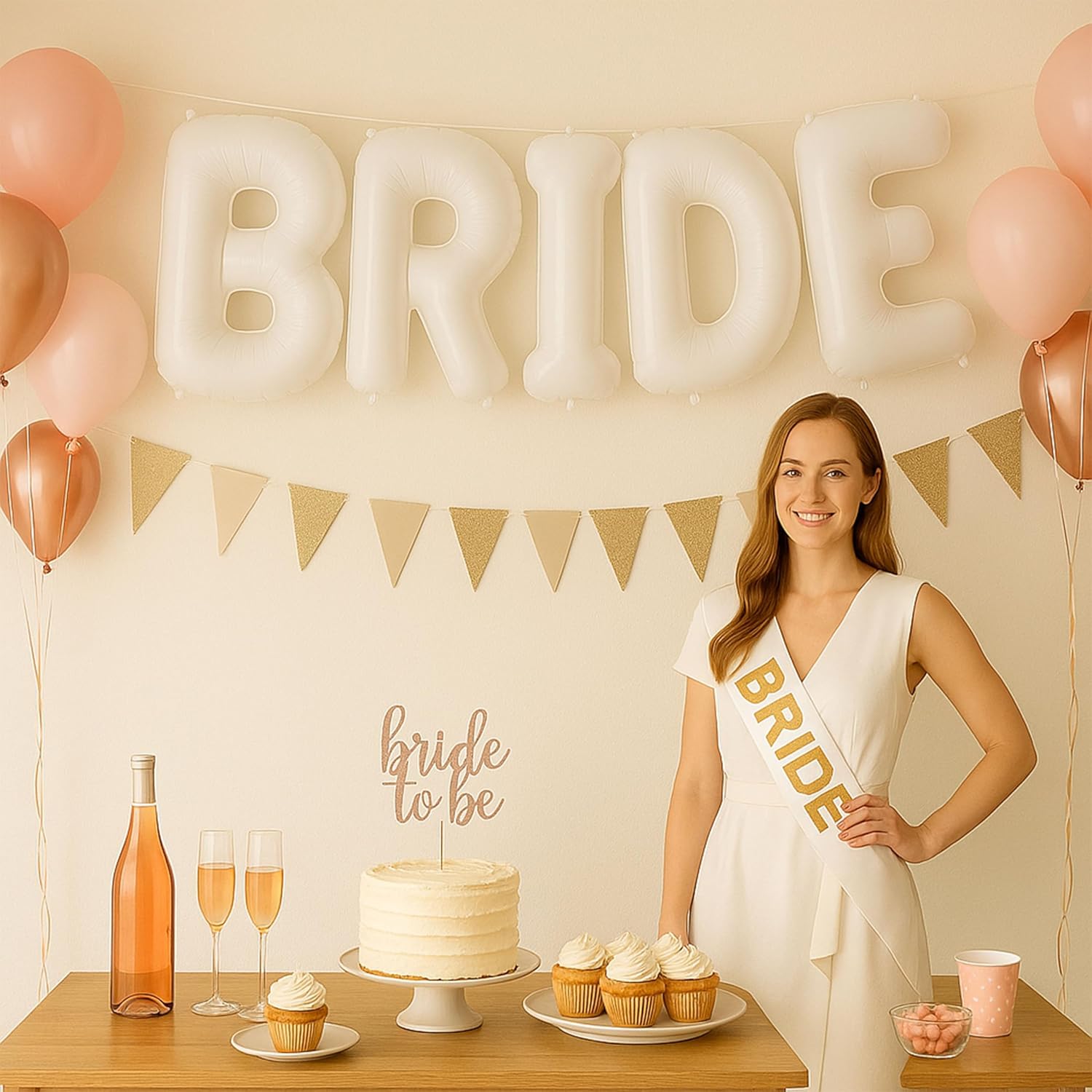 40 Inches XL Bride Balloons for Bachelorette Party Decorations