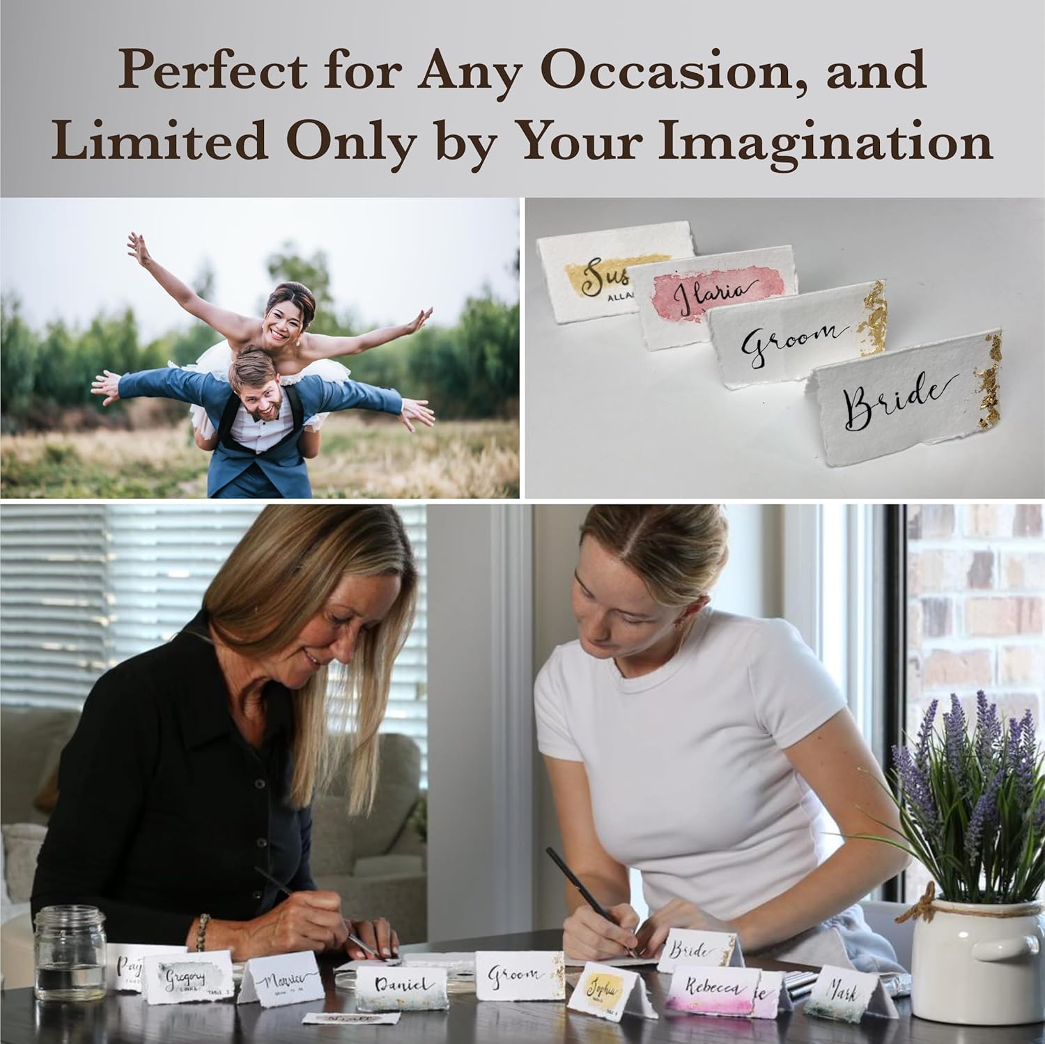 Wanderings Handmade Deckle Edge Paper - 25-Pack - 35 x 2 - 150 GSM - Textured Cotton