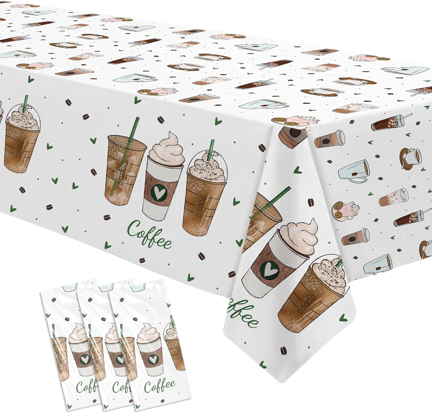 Coffee Party Decorations Tablecloth 3 Pack