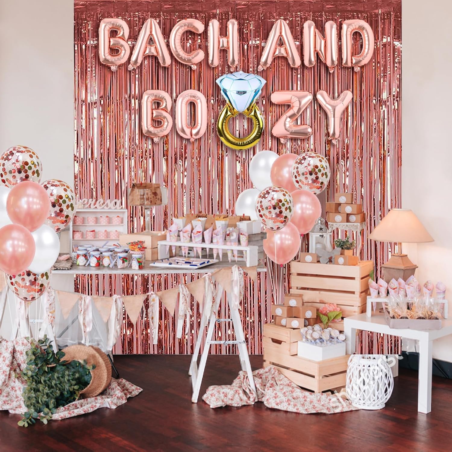 Bachelorette Party Decorations Rose Gold Balloons Kit