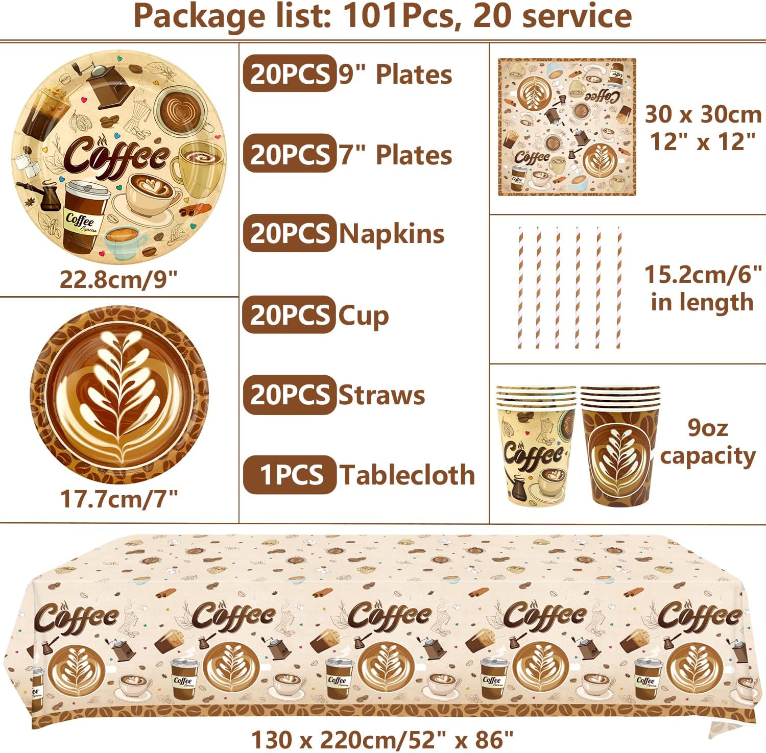 Coffee Party Supplies for 20 Guests