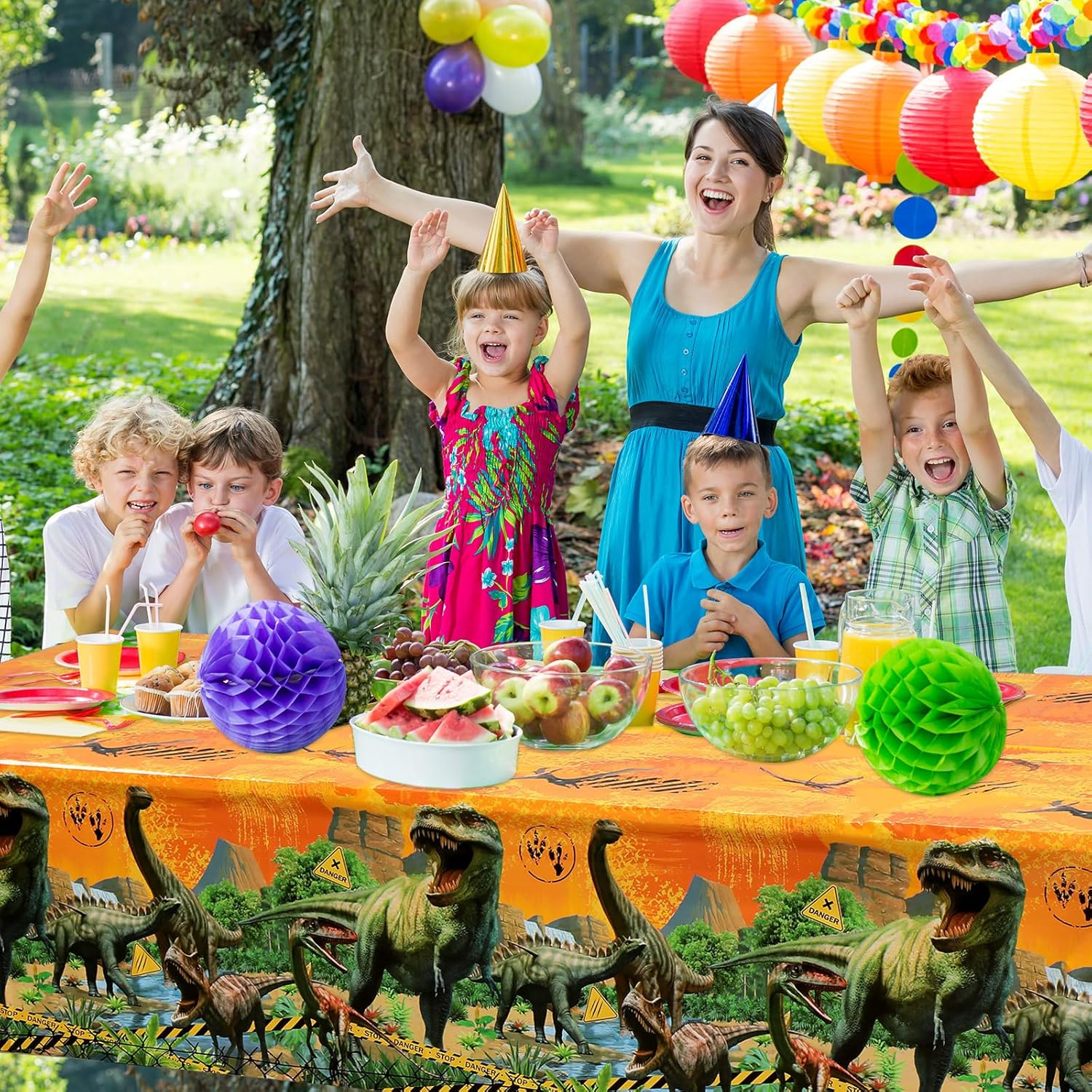 Tiamon 3 Pcs Dinosaur Party Tablecloths