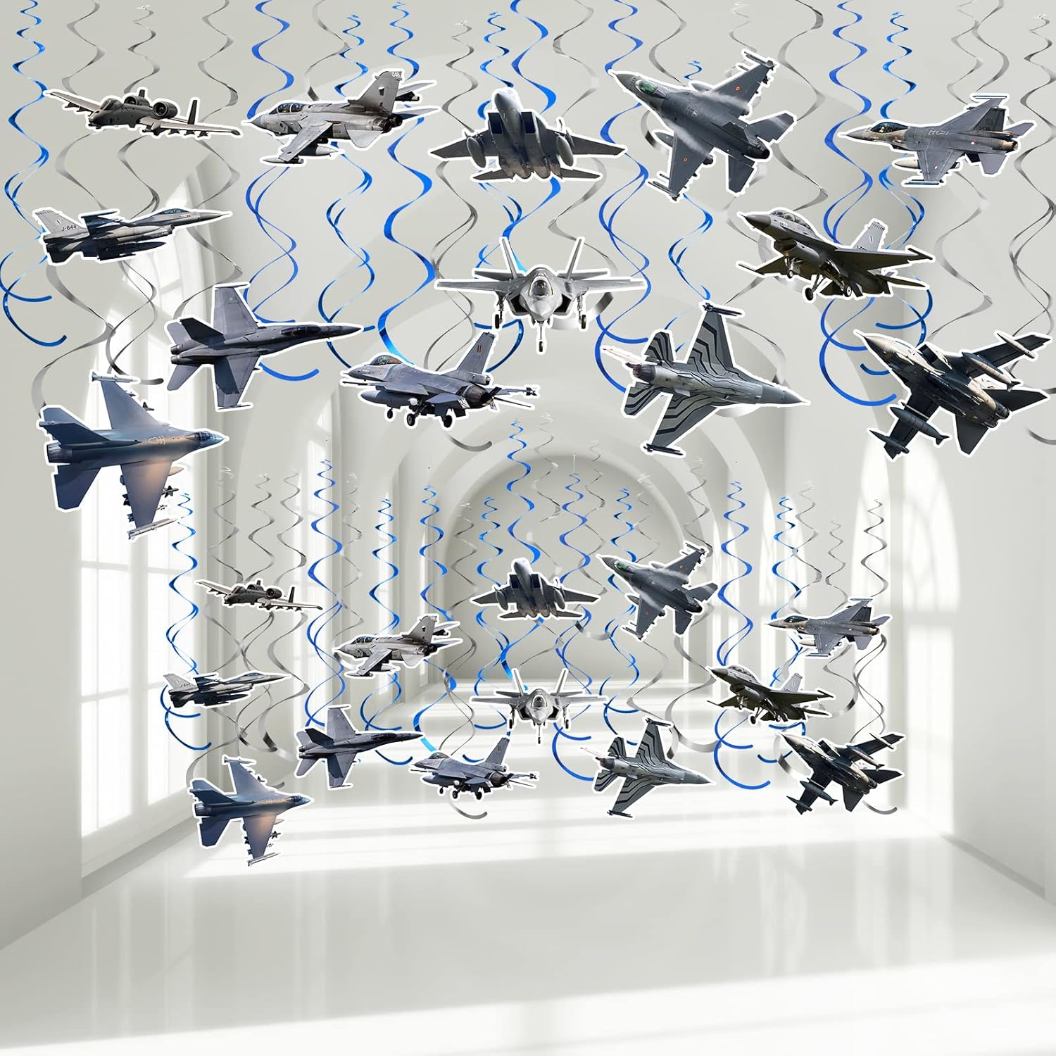 26 Piece Airplane Hanging Streamer Decoration Set for Parties