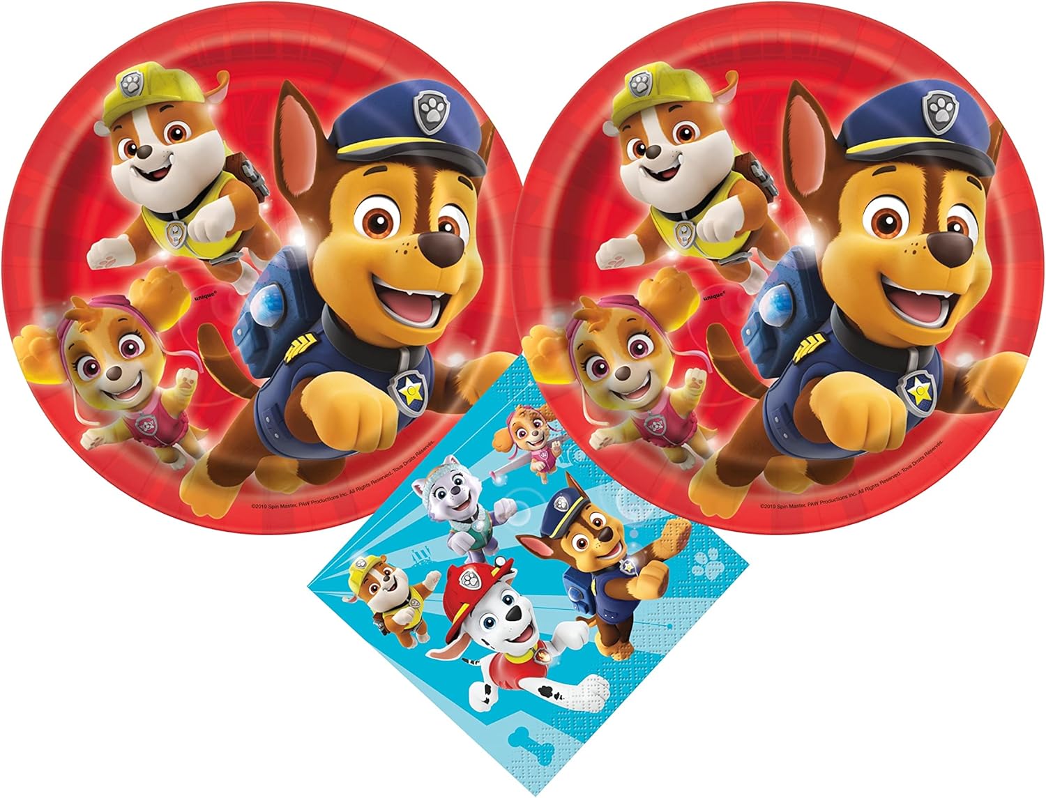 Paw Patrol Birthday Party Supplies Bundle - 16 Plates Napkins