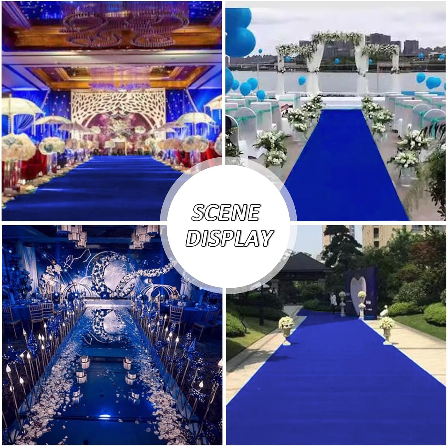 Blue Runner Runway Rug Wedding Aisle Carpet 2mm Thickness