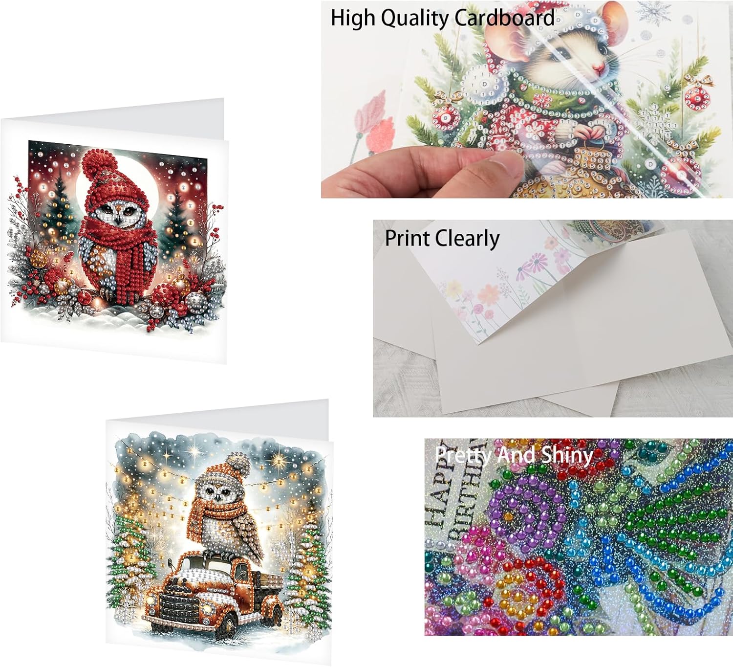 Diamond Painting Greeting Card Set of 6 with Envelopes